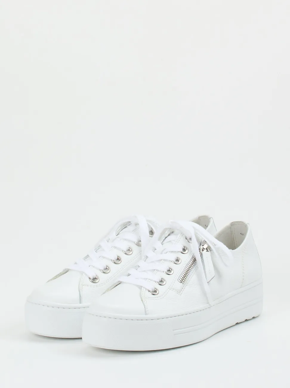 Paul Green – Plateau-Sneaker aus Kalbleder weiß
