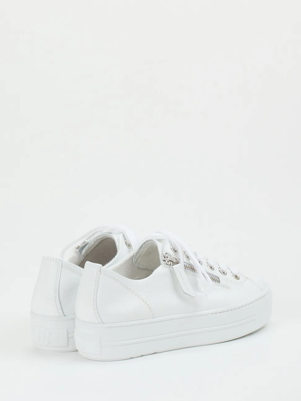 Paul Green – Plateau-Sneaker aus Kalbleder weiß