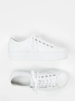 Paul Green – Plateau-Sneaker aus Kalbleder weiß