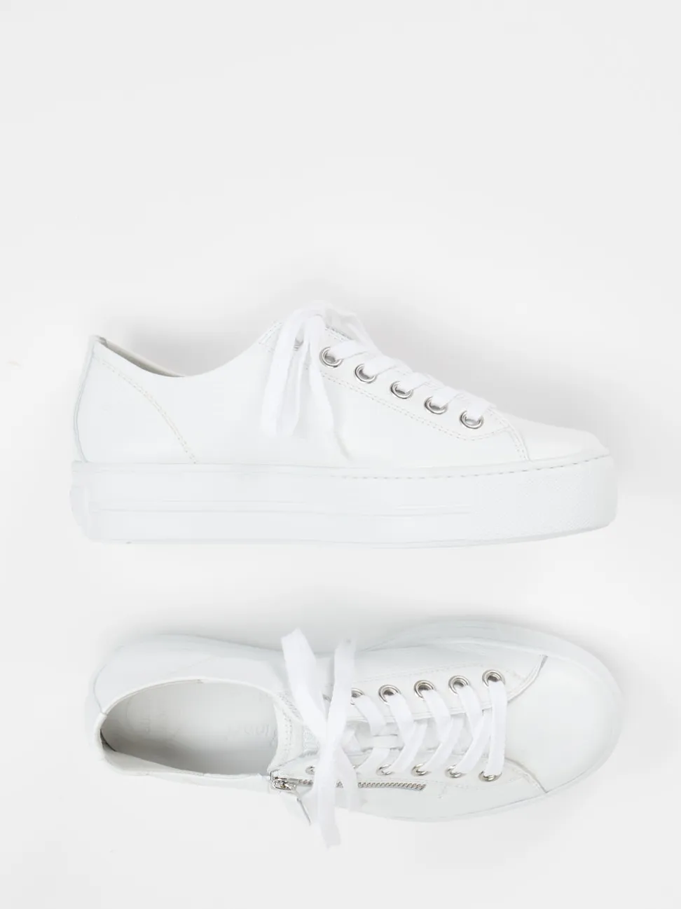 Paul Green – Plateau-Sneaker aus Kalbleder weiß