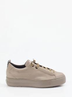 Paul Green – Plateau-Sneaker aus Nubukleder beigegrau