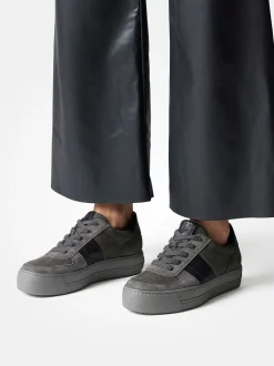 Paul Green – Plateau-Sneaker aus Nubukleder Grau