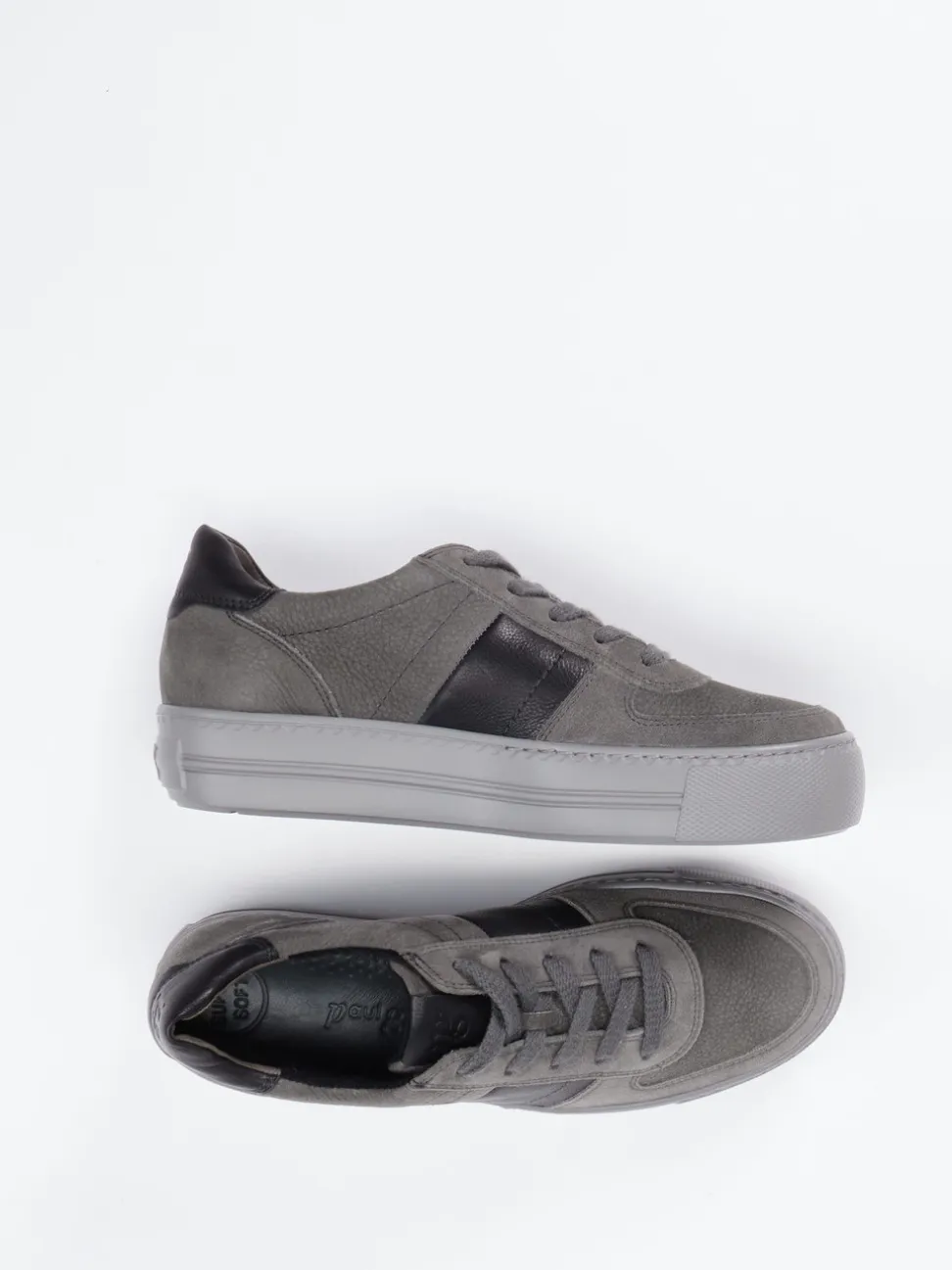 Paul Green – Plateau-Sneaker aus Nubukleder Grau