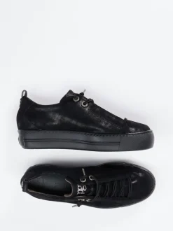 Paul Green – Plateau-Sneaker aus Nubukleder schwarz