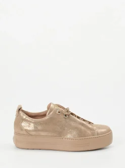 Paul Green – Plateau-Sneaker aus Nubukleder goldfarben