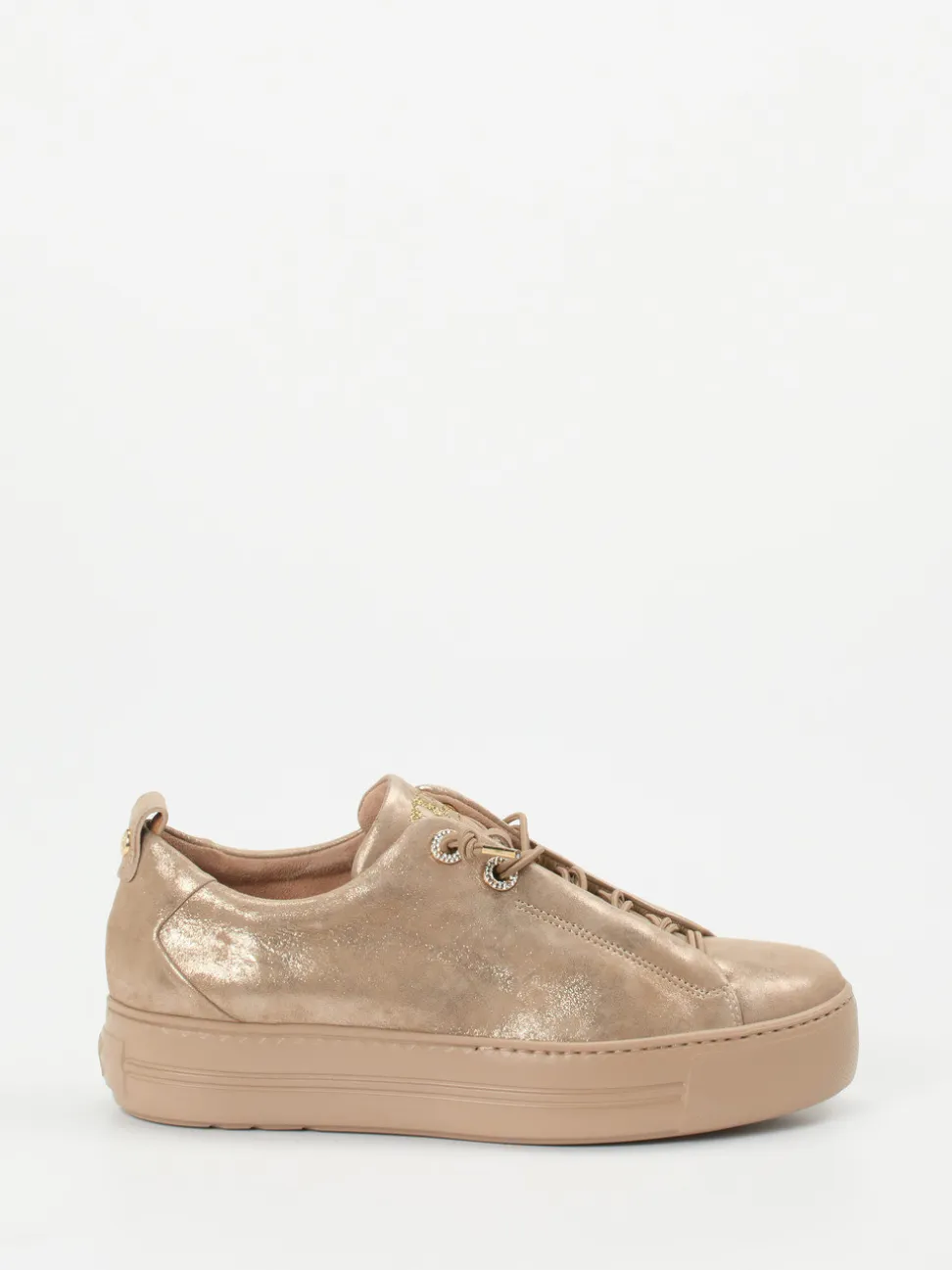 Paul Green – Plateau-Sneaker aus Nubukleder goldfarben