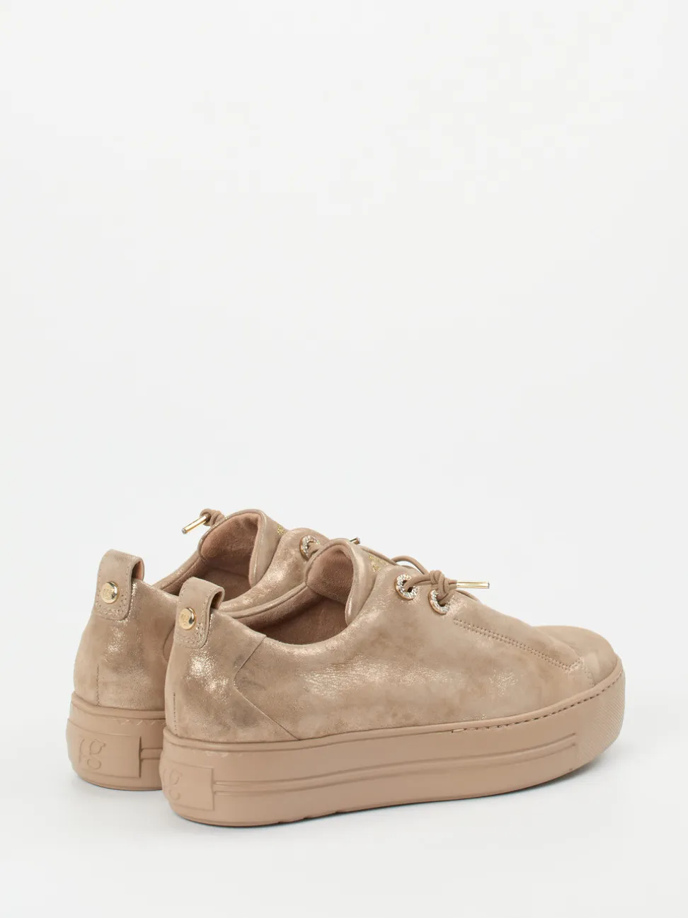 Paul Green – Plateau-Sneaker aus Nubukleder goldfarben