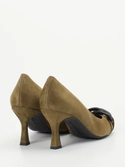 Paul Green – Pumps aus Veloursleder olivbraun