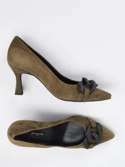 Paul Green – Pumps aus Veloursleder olivbraun
