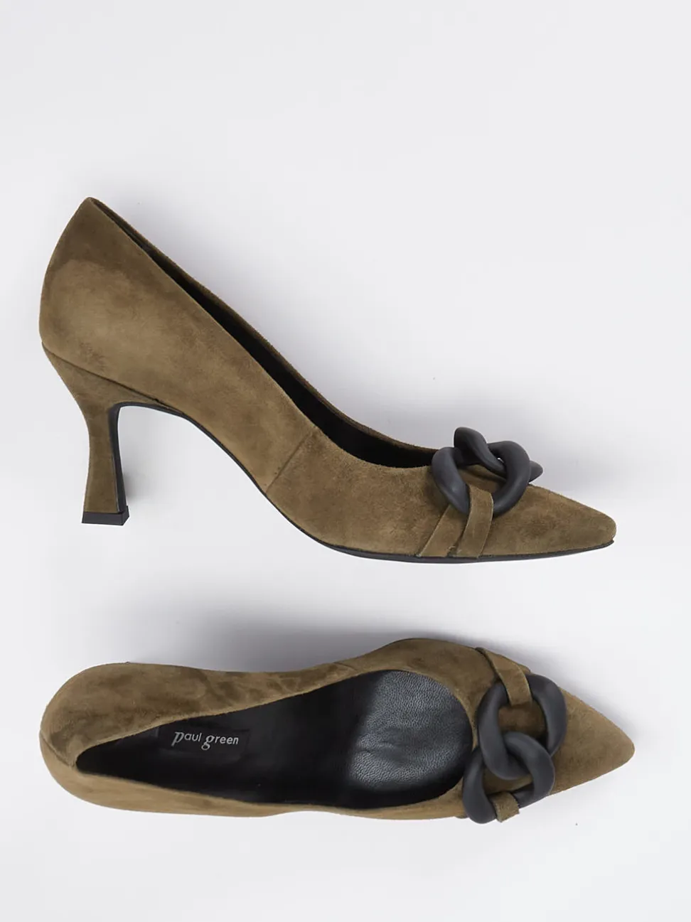 Paul Green – Pumps aus Veloursleder olivbraun