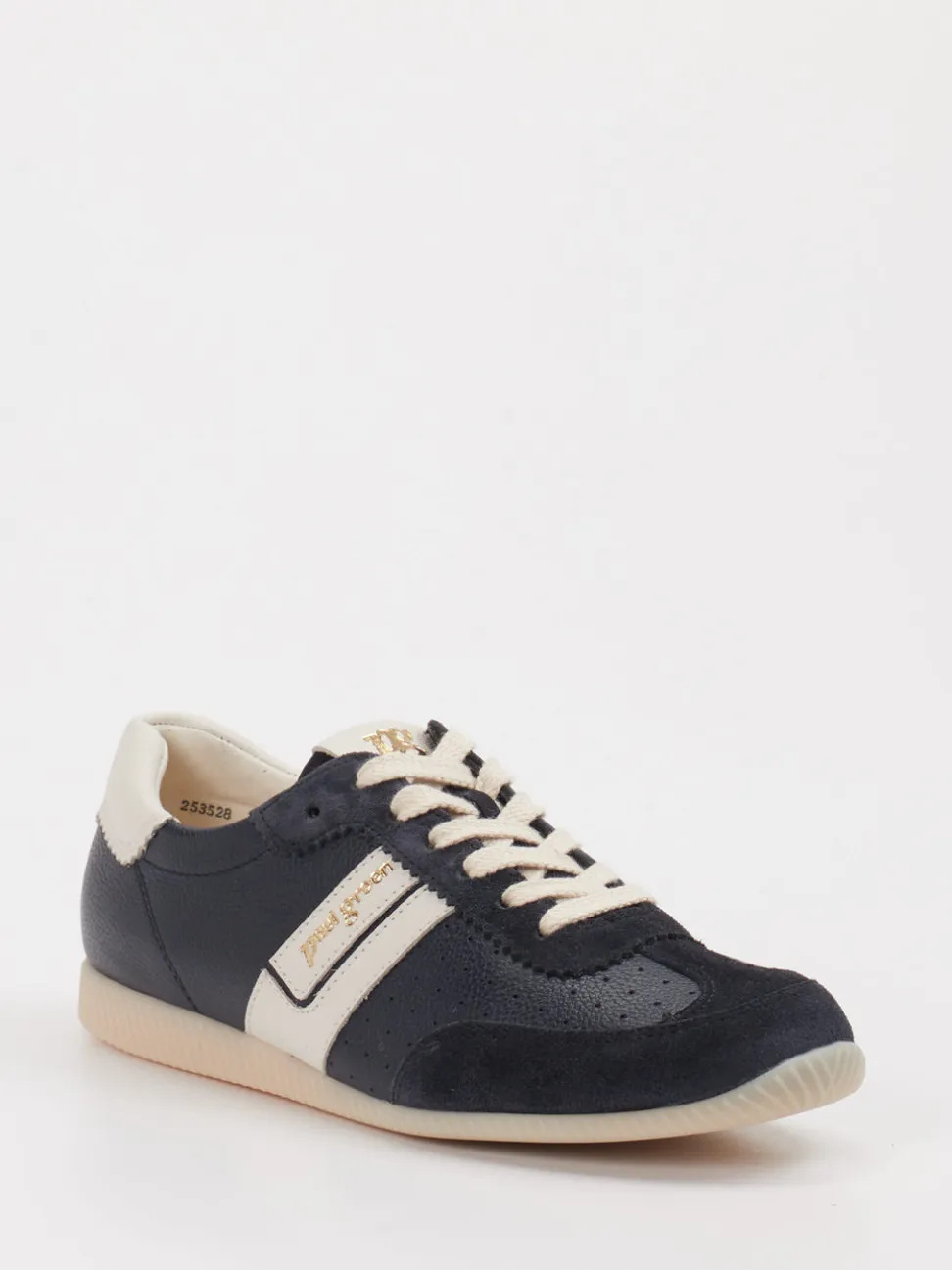 Paul Green – Retro-Sneaker aus Leder-Mix Dunkelblau
