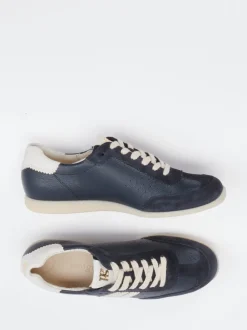 Paul Green – Retro-Sneaker aus Leder-Mix Dunkelblau