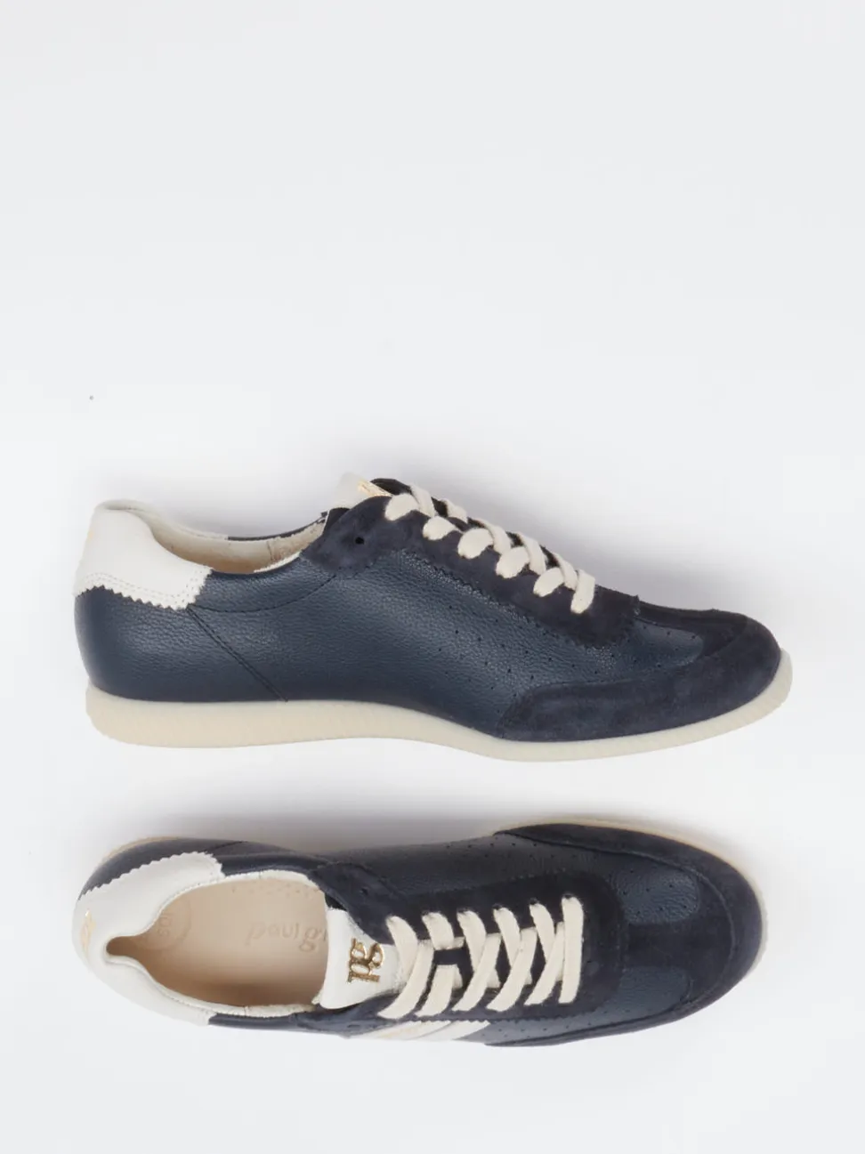 Paul Green – Retro-Sneaker aus Leder-Mix Dunkelblau