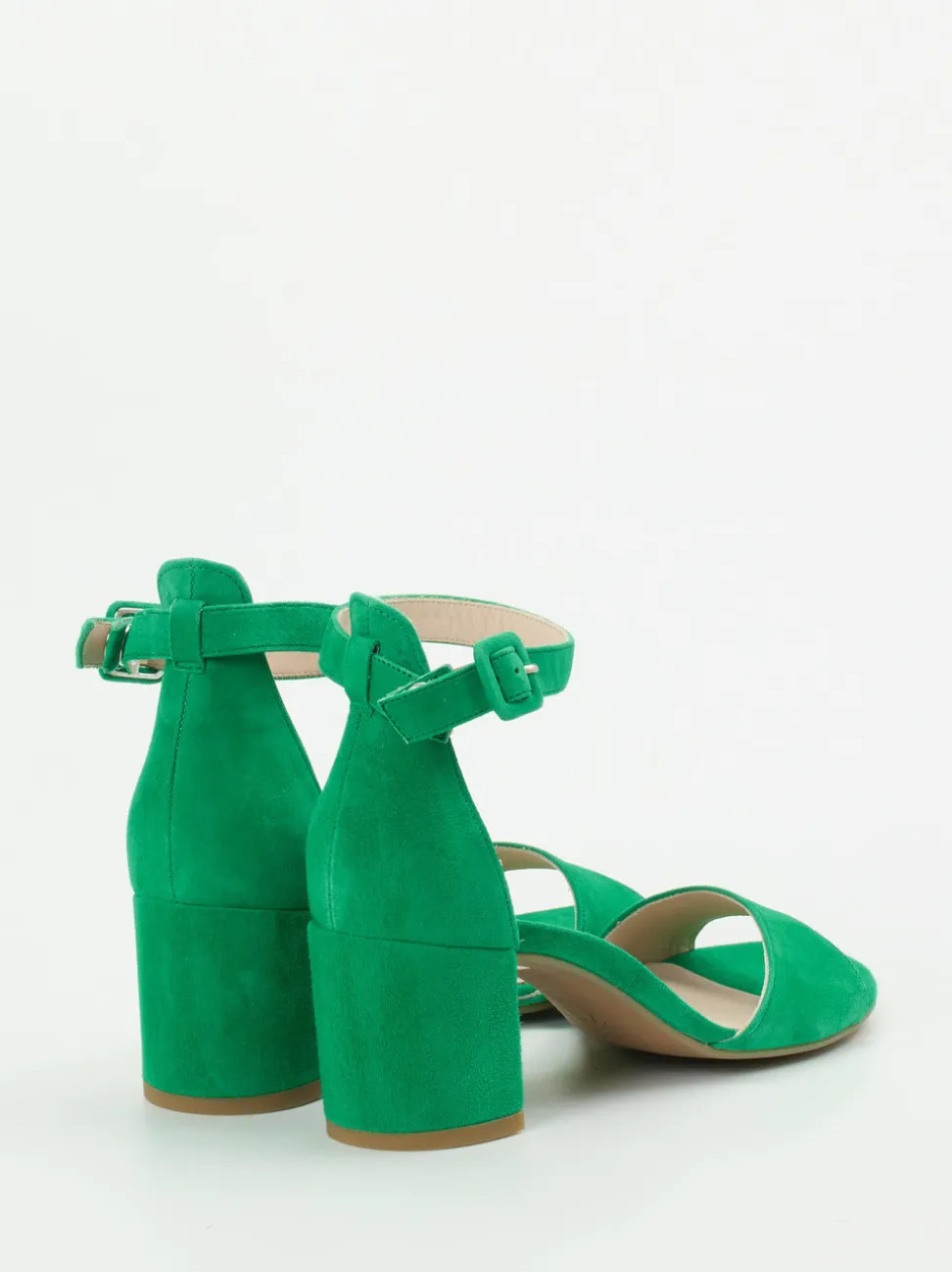 Paul Green – Sandale aus Veloursleder in Grasgrün
