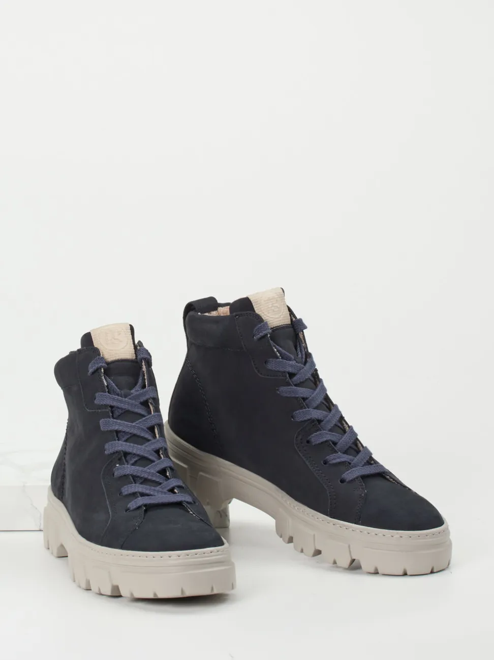 Paul Green – Schnürboots aus Nubukleder Dunkelblau