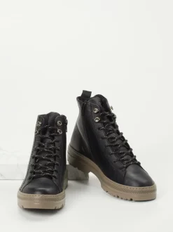 Paul Green – Schnürboots aus Kalbleder schwarz