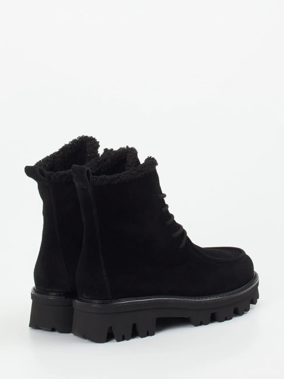 Paul Green – Schnürboots aus Veloursleder schwarz