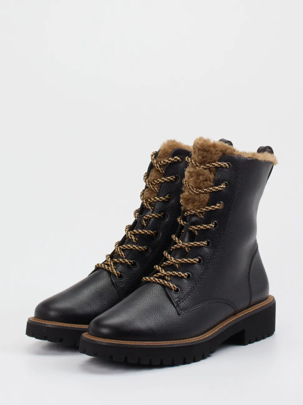 Paul Green – Schnürboots aus Kalbleder Schwarz