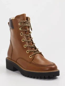 Paul Green – Schnürboots aus Leder cognacbraun