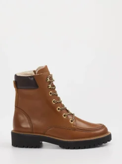 Paul Green – Schnürboots aus Leder cognacbraun