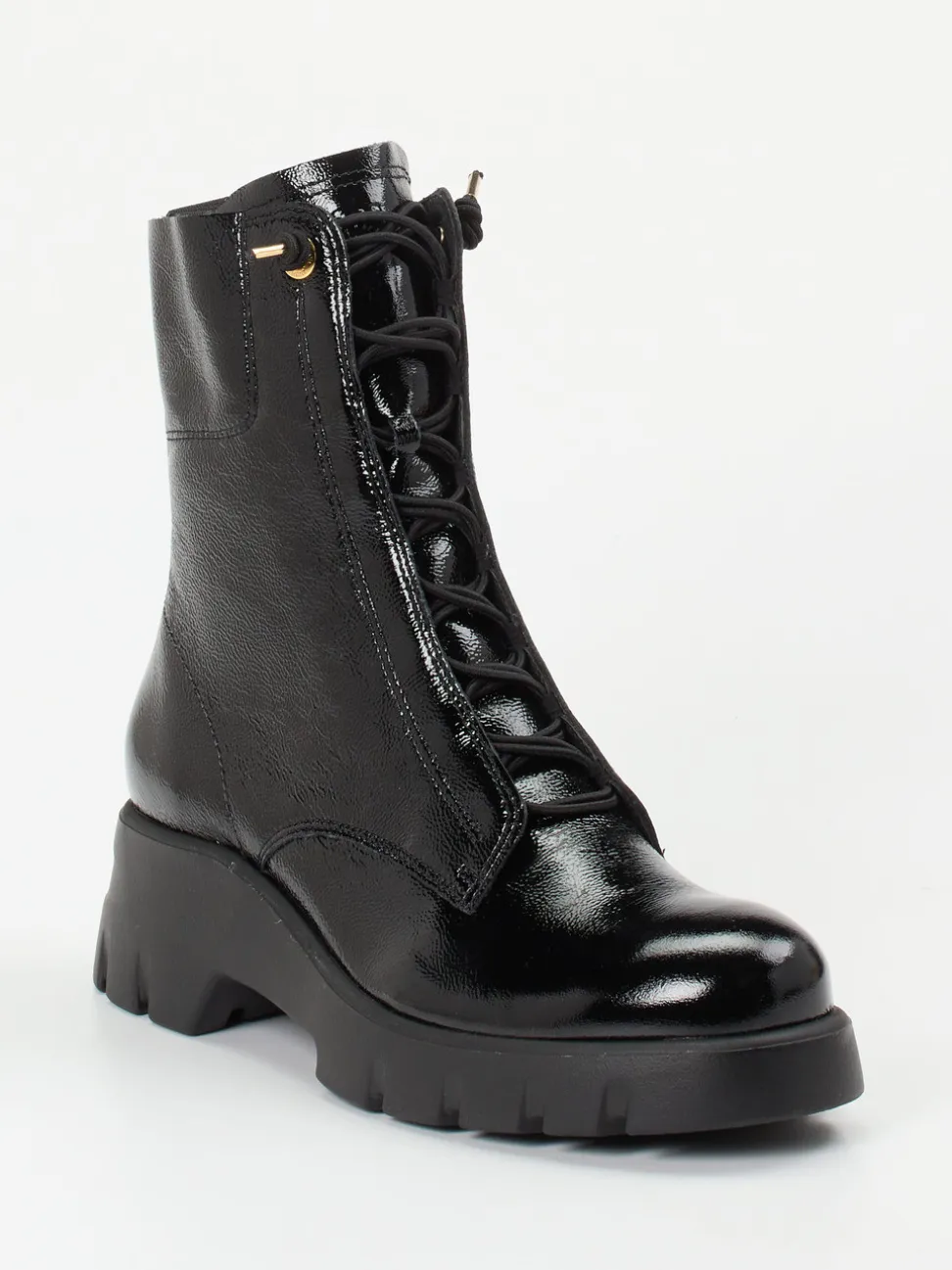 Paul Green – Schnürboots aus Lackleder schwarz