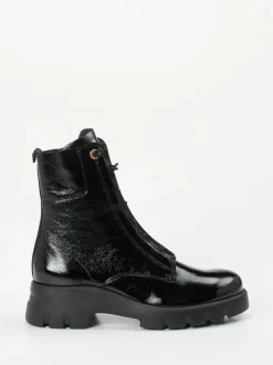 Paul Green – Schnürboots aus Lackleder schwarz