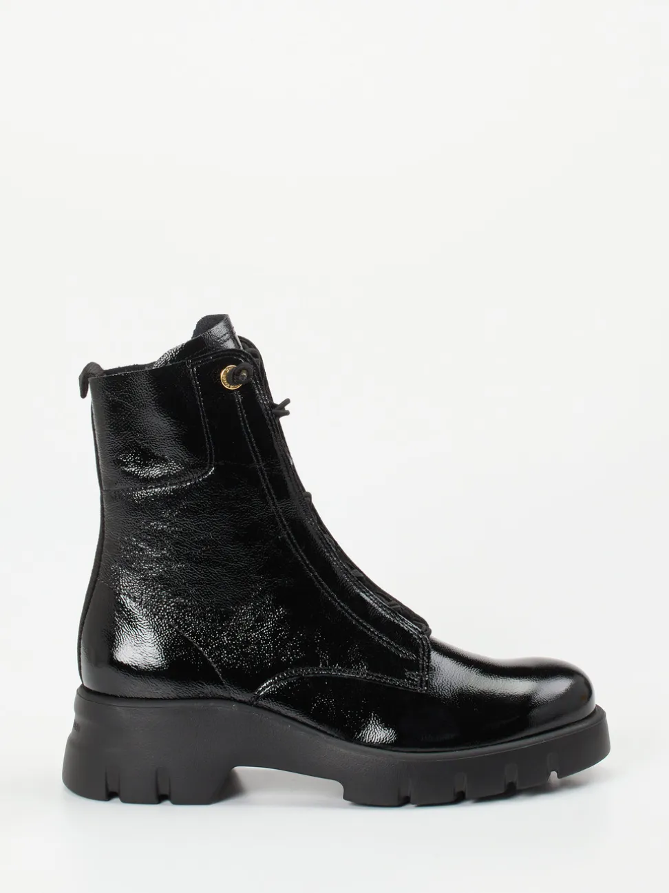 Paul Green – Schnürboots aus Lackleder schwarz