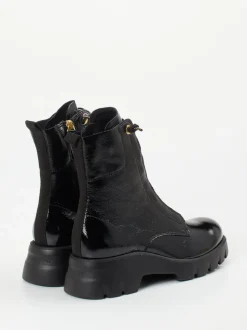 Paul Green – Schnürboots aus Lackleder schwarz