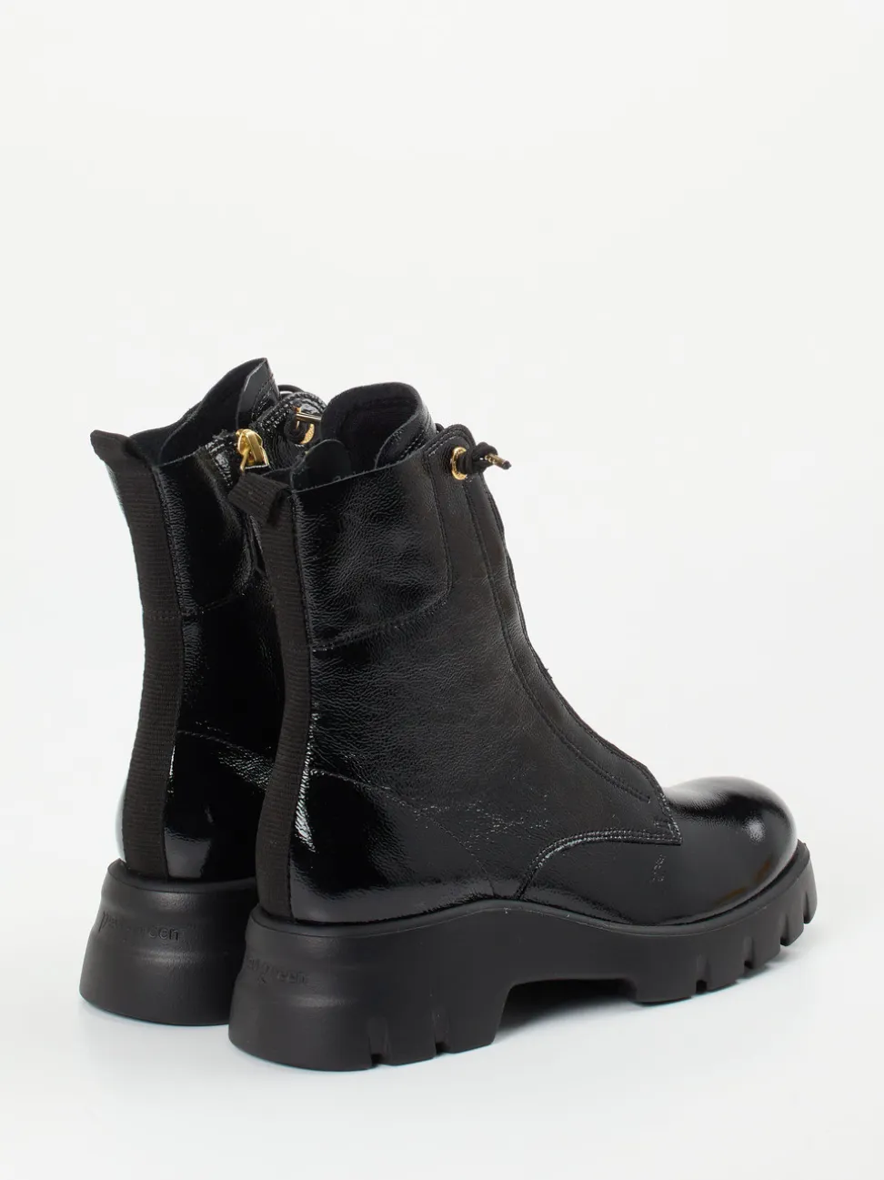 Paul Green – Schnürboots aus Lackleder schwarz