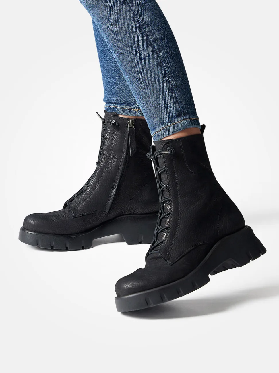 Paul Green – Schnürboots aus Kalbleder schwarz
