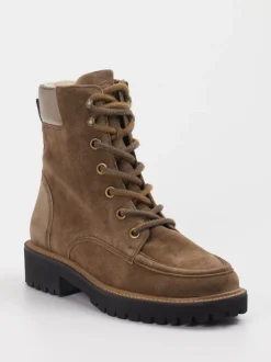Paul Green – Schnürboots aus Veloursleder braun