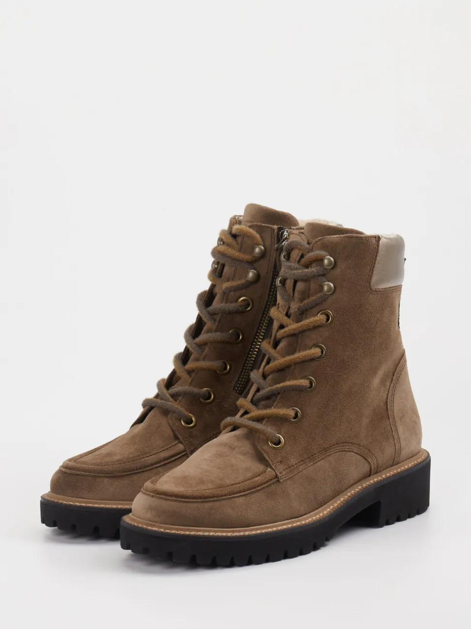 Paul Green – Schnürboots aus Veloursleder braun