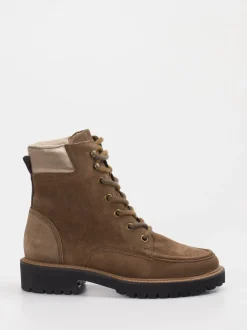 Paul Green – Schnürboots aus Veloursleder braun