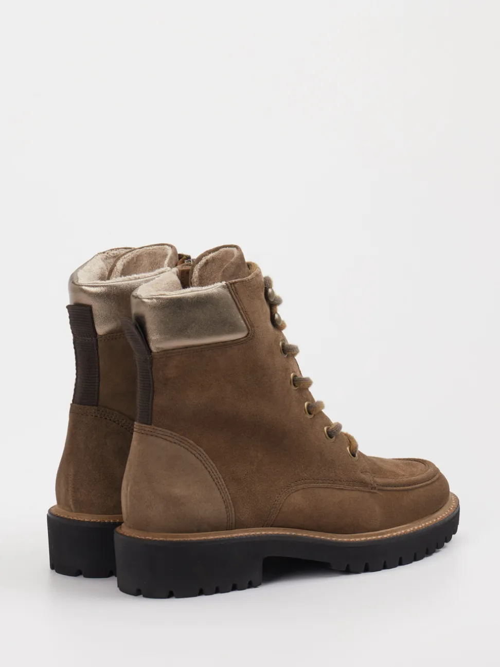 Paul Green – Schnürboots aus Veloursleder braun