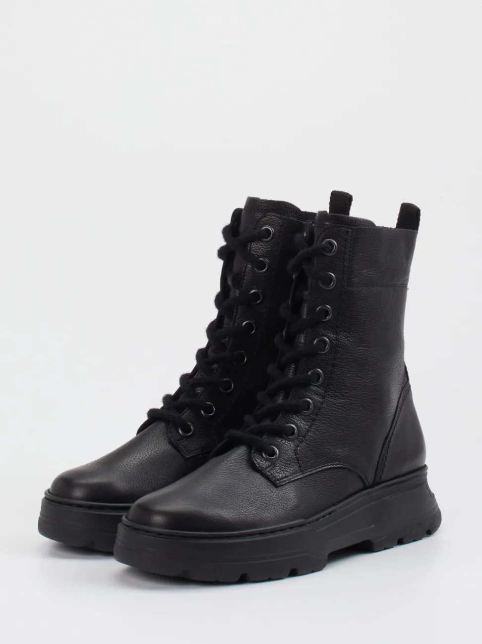 Paul Green – Schnürboots aus Kalbleder schwarz