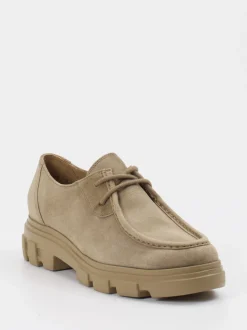 Paul Green – Schnürschuhe aus Veloursleder sandbeige