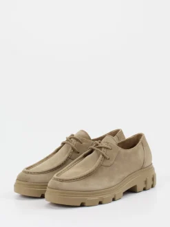 Paul Green – Schnürschuhe aus Veloursleder sandbeige
