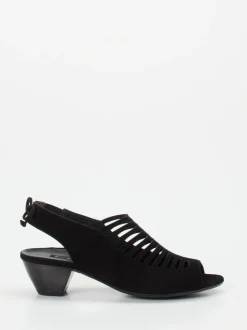 Paul Green – Slingback-Sandaletten aus Veloursleder schwarz