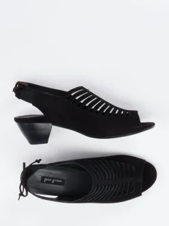 Paul Green – Slingback-Sandaletten aus Veloursleder schwarz