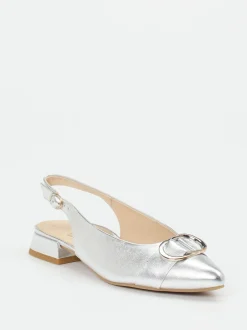 Paul Green – Slingpumps aus Metallicleder in Silber