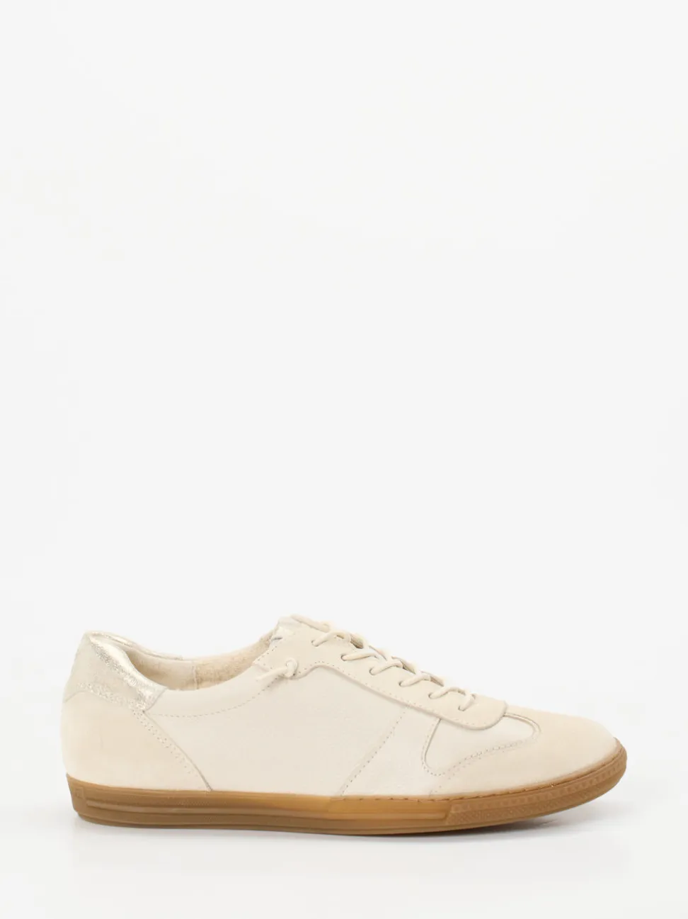Paul Green – Sneaker aus Kalbleder und Veloursleder Beige