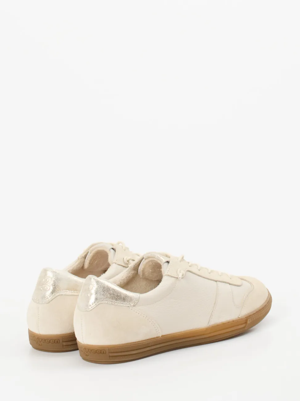 Paul Green – Sneaker aus Kalbleder und Veloursleder Beige