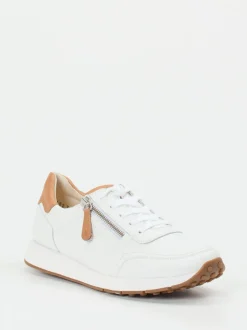 Paul Green – Sneaker aus Kalbleder weiß cognac