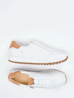 Paul Green – Sneaker aus Kalbleder weiß cognac