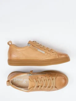 Paul Green – Sneaker aus Kalbleder cognacbraun