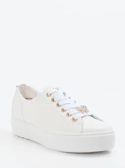 Paul Green – Sneaker aus Kalbleder mit Goldakzenten