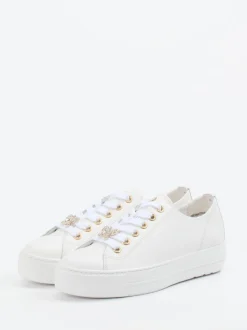 Paul Green – Sneaker aus Kalbleder mit Goldakzenten
