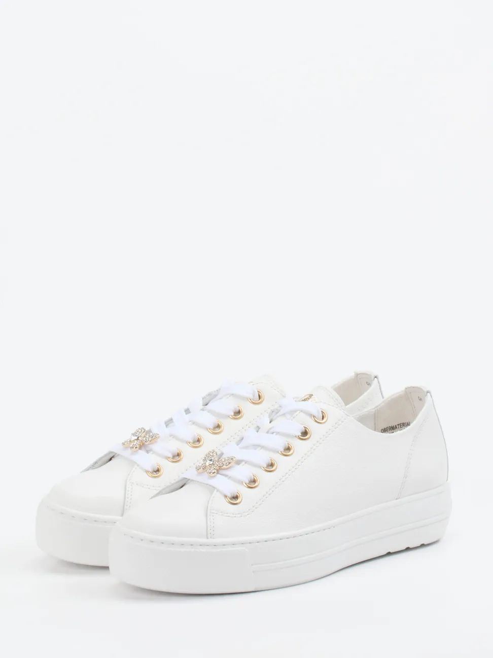 Paul Green – Sneaker aus Kalbleder mit Goldakzenten
