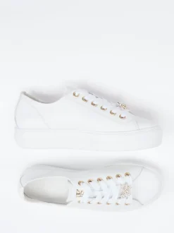 Paul Green – Sneaker aus Kalbleder mit Goldakzenten