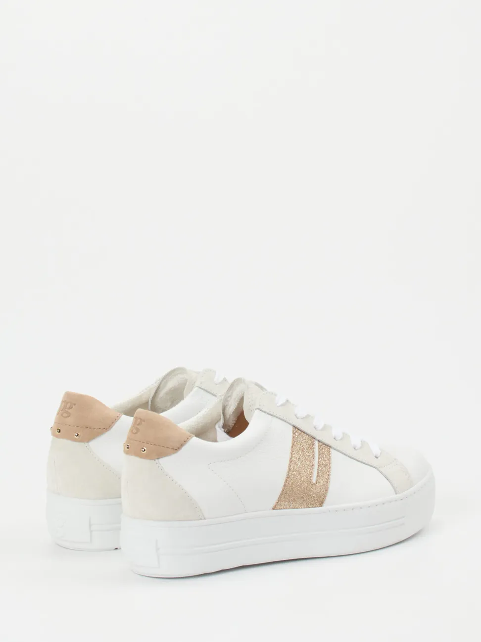 Paul Green – Sneaker aus Kalbleder mit Glitzereffekt